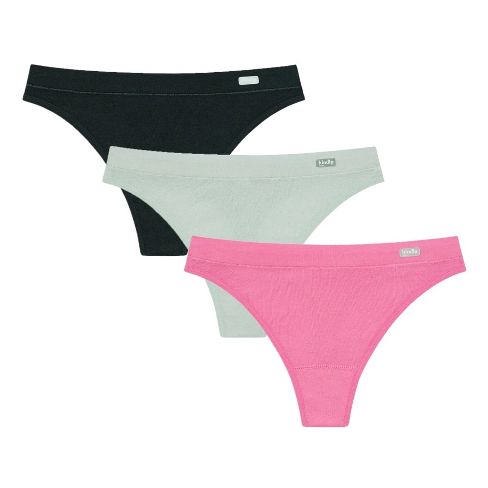 NWT Kindly Yours Natural Comfort 3-Pack Cotton Thong Underwear